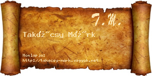 Takácsy Márk névjegykártya